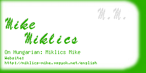 mike miklics business card